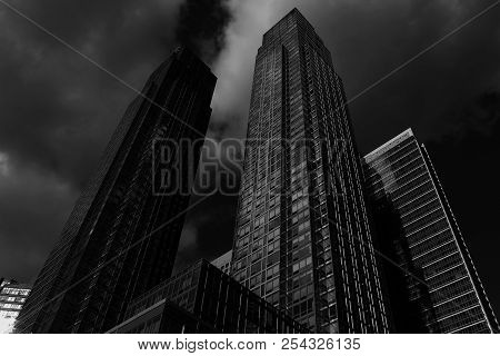 Black And White Skyscappers, Manhattan New York
