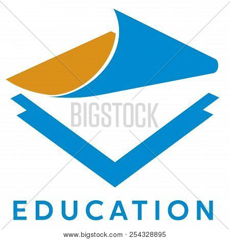 Abstract Pile Of Paper. Flat Vector Logo Template. Science, Study, Knowledge.