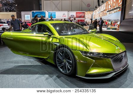 Geneva, Switzerland - March 1, 2016: Citroen Ds E-tense Gt Concept Car Revealed At The 86th Internat