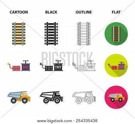 Ryllsy, Vzryvchatka, Dumper, Lantern.mine Set Collection Icons In Cartoon, Black, Outline, Flat Styl