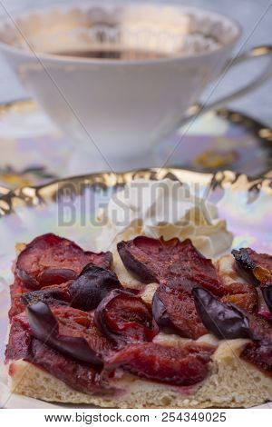 Bavarian Zwetschgendatschi, A Local Plum Cake With Coffee
