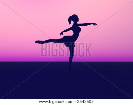 Silhouette af balletdanser.