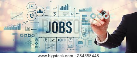 Jobs With Businessman On Blurred Abstract Background