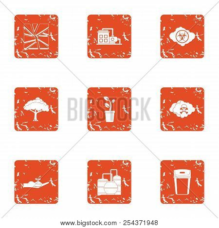 Fabrication Icons Set. Grunge Set Of 9 Fabrication Vector Icons For Web Isolated On White Background