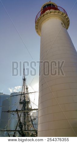 Sydney, Australia - May 23, 2017: At The Australian National Maritime Museum. Lower Angle View Of Li