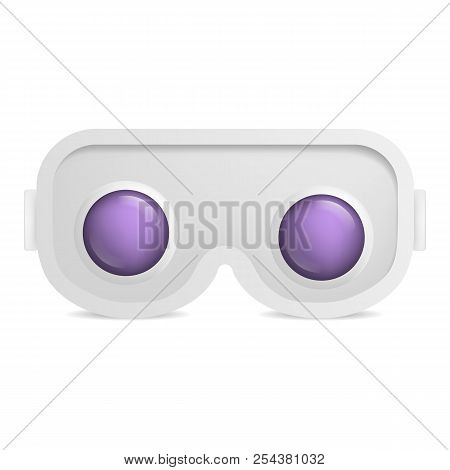 Virtual Reality White Glasses Mockup. Realistic Illustration Of Virtual Reality White Glasses Vector