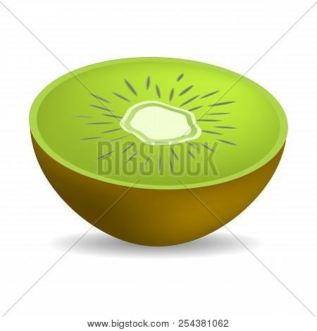 Half Of Fresh Kiwi Mockup. Realistic Illustration Of Half Of Fresh Kiwi Vector Mockup For Web Design