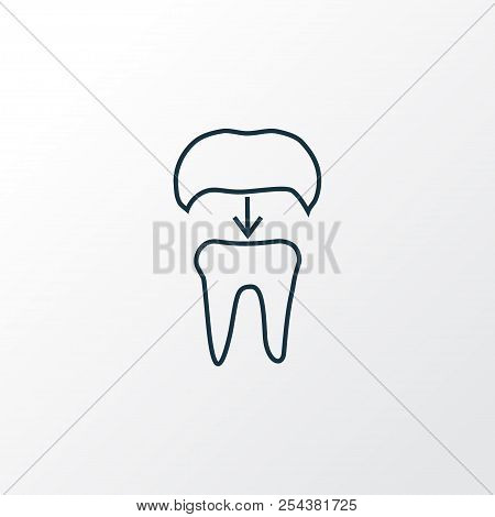 Dental Crown Icon Line Symbol. Premium Quality Isolated Alumina Element In Trendy Style.