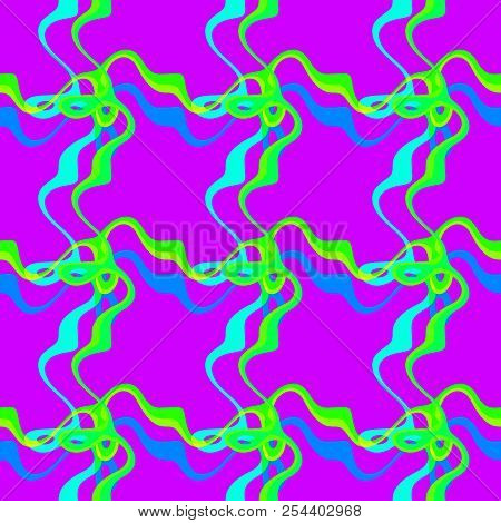 Seamless Pattern Background Of Multicolored Lines With Scribbler.
