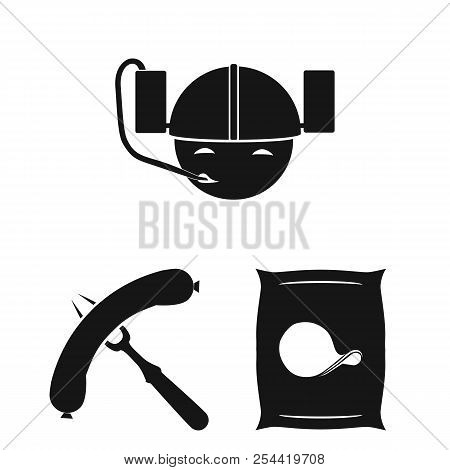 Pub, Interior And Equipment Black Icons In Set Collection For Design. Alcohol And Food Vector Symbol