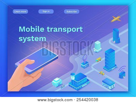 Mobile Transportation Online Service Landing Page Template, Trav