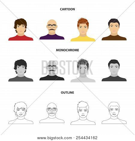 The Appearance Of The Young Guy, The Face Of A Bald Man With A Mustache In His Glasses. Face And App