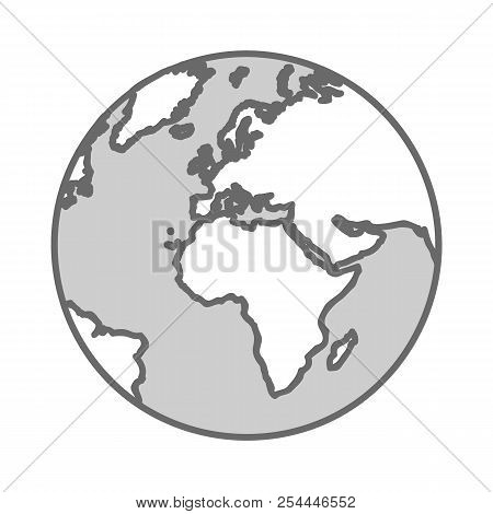 Grey Earth Globes Simple Drawing Vector Illustration Eos10