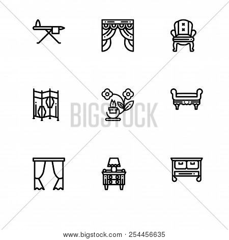 Set Outline Icon Eps 10 Vector Format.  Transparent Background. Home Decoration.