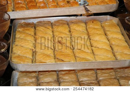 Arabic Baklawa. Traditional Arabic Baklawa. Arabic Dessert.