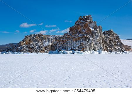 Cape Burkhan (shaman Rock) On Olkhon Island At Baikal Lake, Siberia, Russia