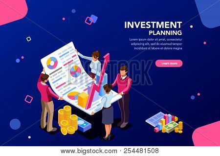 Concept Of Growth, Financial Partnership For Investment. Meeting Of Account Company To Increase Corp