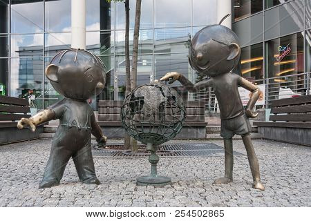 Bielsko-biała, Poland - August 15, 2018: A Monument To The Iconic Figures Of The Polish Animation Of