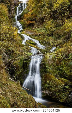 Pesio Creek And His Falls In Cotian Alps, In The Northern Of Italy