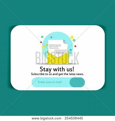 Pop Up Subscribe Displa Banner Vector. Design Template Event Blank Concept Ad. Presentation Sign Pro