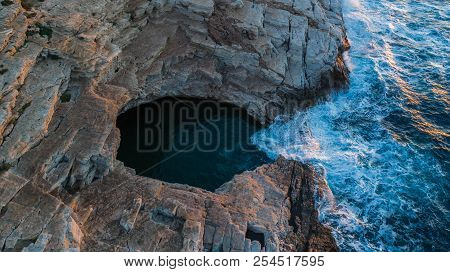Giola, Natural Sea Water Pool Located On Thassos Island, Greece