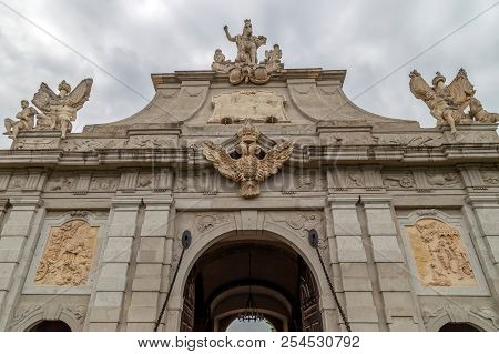 Alba Iulia, Romania - April 29, 2017: View At Principal Gate For Entrance In Medieval Fortress Of Al