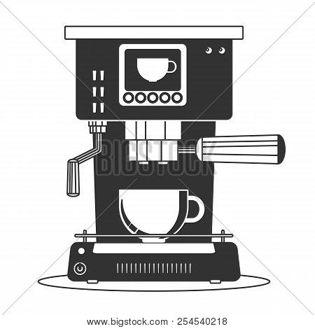 Coffee Maker Machine Icon Flat. Simple Stock Flat Vector Illustration.