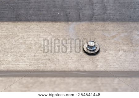 Gray Corrugated Metal Cladding On Industrial Building Roof