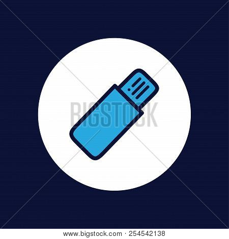 Small Flash Drive Icon. Simple Illustration Of Small Flash Drive Vector Icon For Web