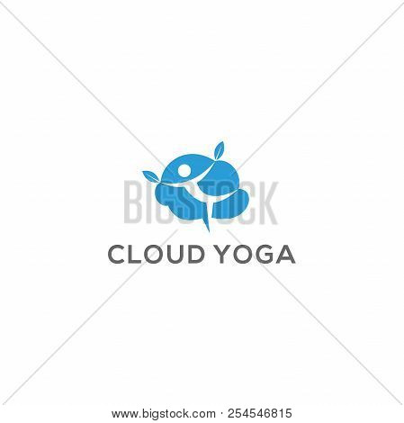 Cloud Yoga Logo Vector With Concept Style