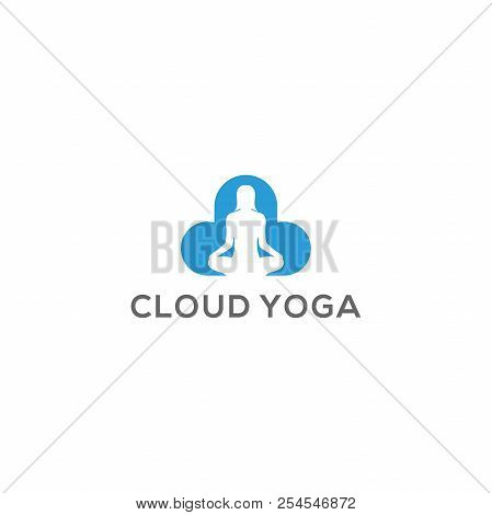 Cloud Yoga Logo Vector With Concept Style