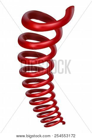 Telephone Spring Cable Mockup. Realistic Illustration Of Telephone Spring Cable Mockup For Web Desig