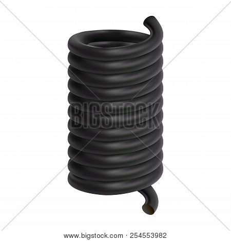 Metal Spring Mockup. Realistic Illustration Of Metal Spring Mockup For Web Design Isolated On White 