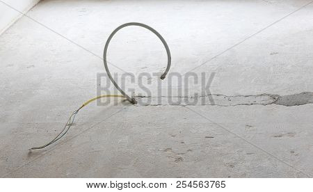 New Electricity And Gas Pipe In A Concrete Floor