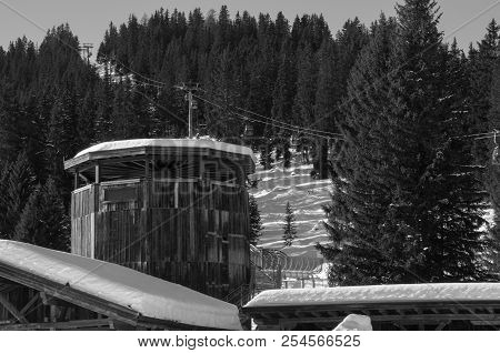 A Ski Lift After Heavy Snow In A Ski Resport In The Tirol, Austria