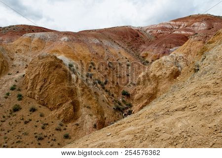 Valley Of Mars In The Altai Mountains. The Tract Kyzyl Chin. Kosh-agach Region