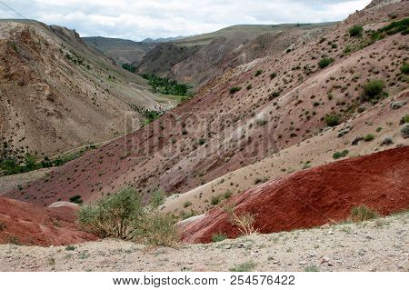 Valley Of Mars In The Altai Mountains. The Tract Kyzyl Chin. Kosh-agach Region