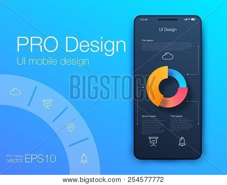 Weather Ui. Material Design. Stock Vector Illustration