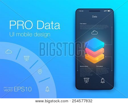 Weather Ui. Material Design. Stock Vector Illustration