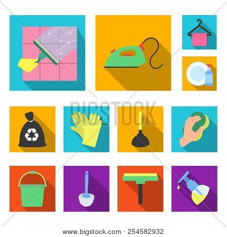 Cleaning And Maid Flat Icons In Set Collection For Design. Equipment For Cleaning Vector Symbol Stoc