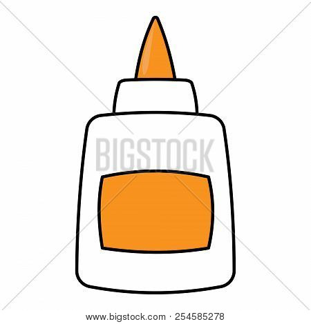 Jar Of Glue. Vector Illustration Tube Glue. Plastic Jar With Blank Blank For Text.
