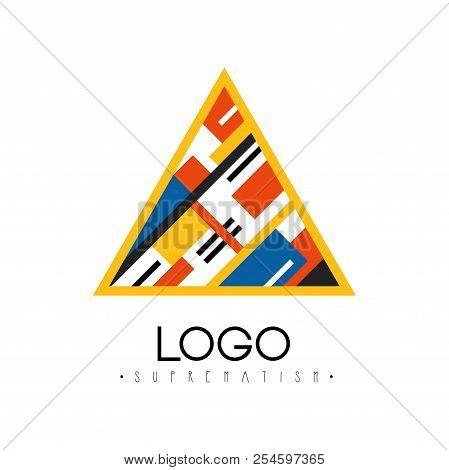 Suprematism Logo, Abstract Creative Geometric Template For Brand Identity, Advertising, Poster, Bann