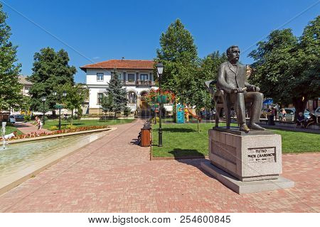 Tryavna, Bulgaria - July 6, 2018: Petko Slaveykov  Monument Of Historical Town Of Tryavna, Gabrovo R