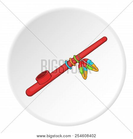 Indian Peace Pipe Icon. Artoon Illustration Of Indian Peace Pipe Icon Icon For Web