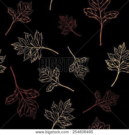 Seamless Pattern With Autumn Leaves. Vector Illustration.
