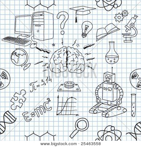 Illustration vectorielle des icônes sur le thème de la science