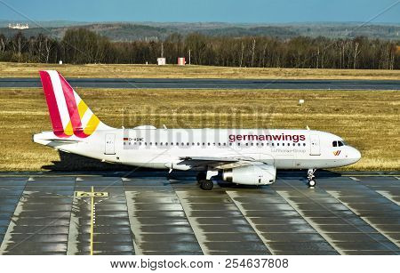 Dresden, Germany - February 12, 2018: An Airbus A319-100 From Germanwings, A Lufthansa Subsidiary, I