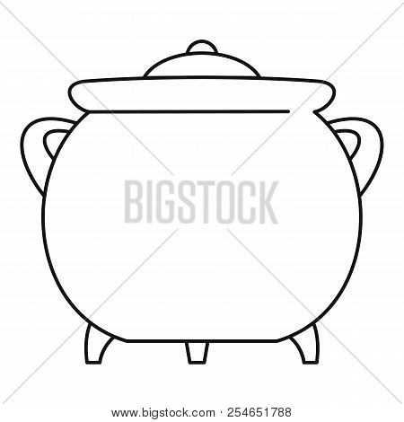 Cauldron Icon. Outline Cauldron Icon For Web Design Isolated On White Background