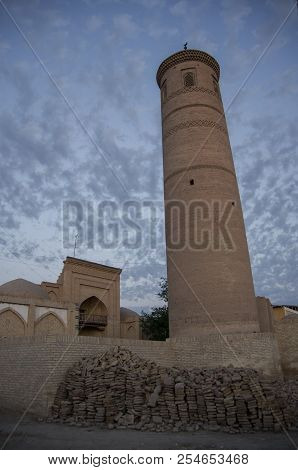 Minaret Of Palvan Kari Madrasa, Khiva, Uzbekistan