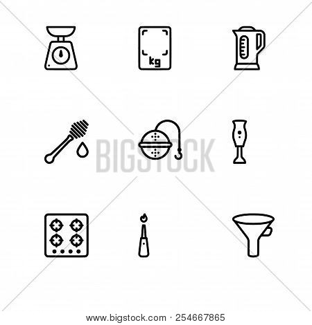 Set Outline Icon Eps 10 Vector Format.  Transparent Background. Kitchenware Utensils And Cooking.